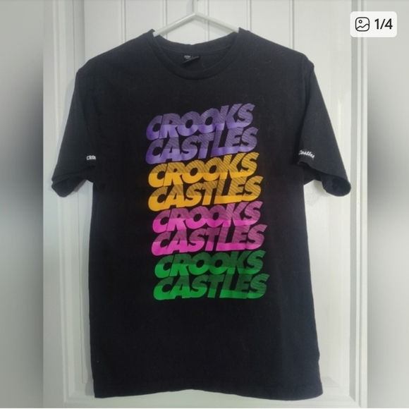 Crooks & Castles Multicolor Logo Tee Size M - Picture 6 of 6